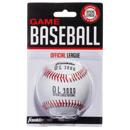 FRANKLIN SPORTS Official League White Leather Baseball 2.75 in. 1570